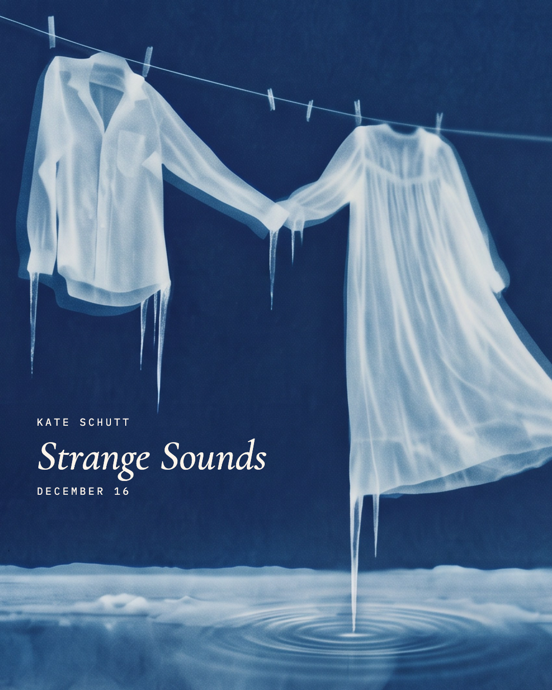 Strange Sounds social design featuring two frozen sleeves touching